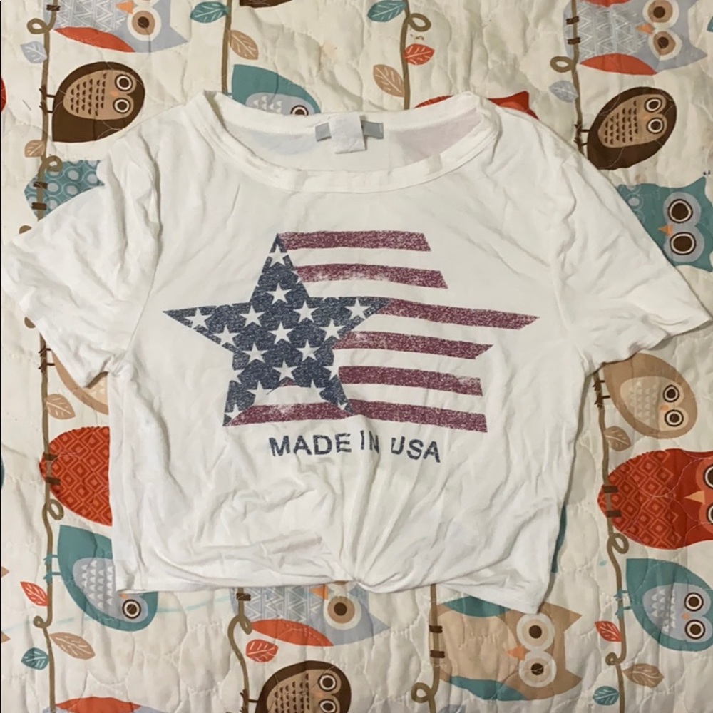 ⭐️Soft Cropped “Made in USA” Tee